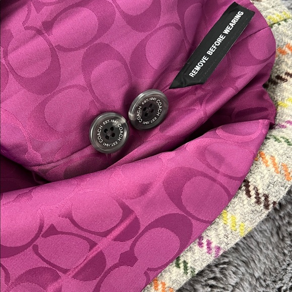 🎉Host Pick!🎉Coach 100% Wool Plaid Women's Pea Coat - Picture 8 of 10